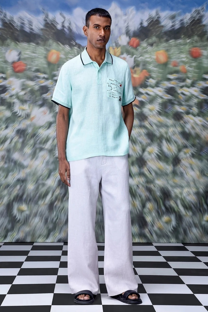 Genes Lecoanet Hemant  Nile Linen Polo for Men | Best Price UAE